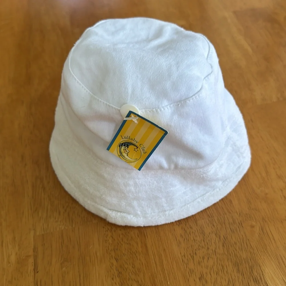 Vintage NWT White Infant Sun Hat Boy Girl Unisex Size Medium